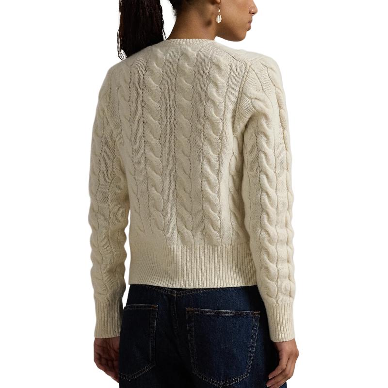 Polo Ralph Lauren Qixi Festival FW24 Solid Color Small Pony Embroidered Round Neck Slim Fit Short Button Long Sleeve Sweater WMPOSWENDW20173-100