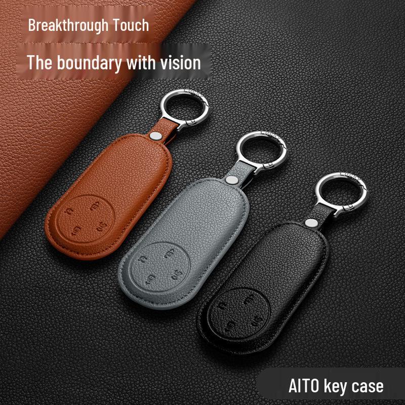 AITO Huawei Wenjie M9/M8 Genuine Leather Key Case, Compatible with M5/M7 Updated Version