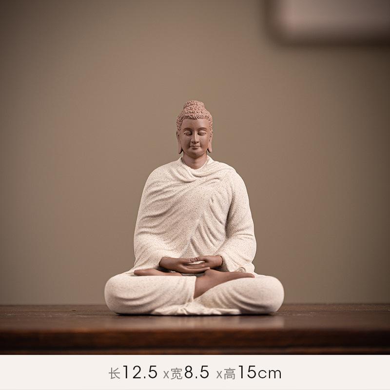Statua di Buddha Buddha Sakyamuni Statuetta Buddha Tathagata Lampada Ceramica Cerchio Soggiorno Per Incenso Portico Decorazione Casa