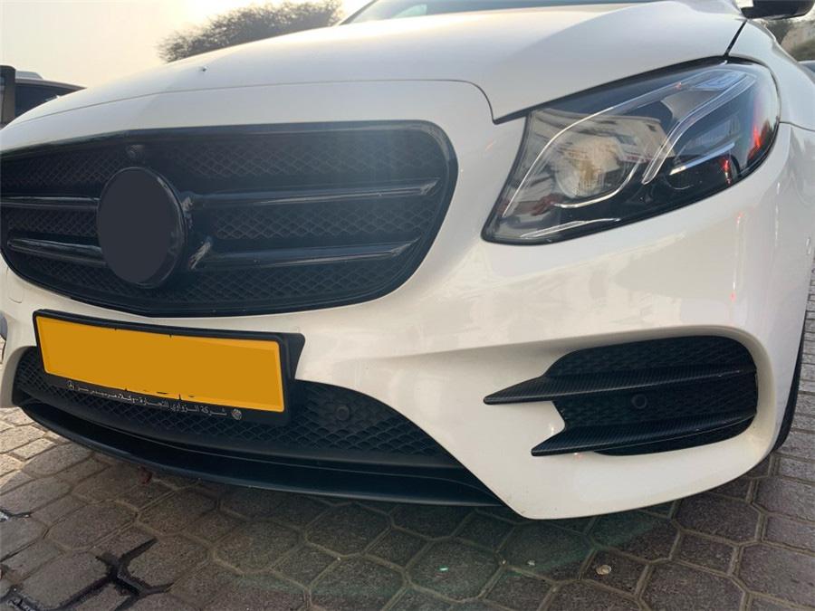 4pcs Carbon Fiber Fog Light Grille Cover Trim For Mercedes W213 E-Class 2016-2020