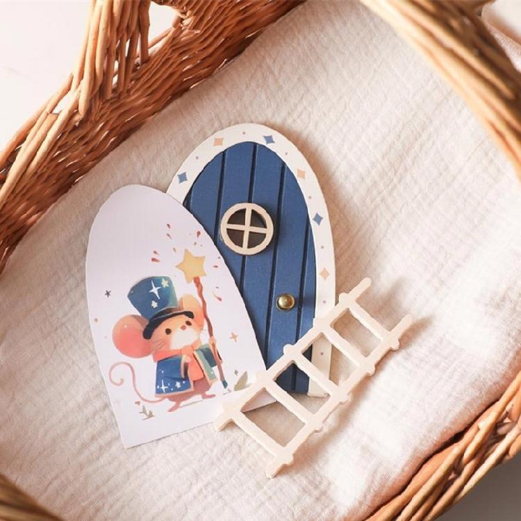 Easy Assemble Miniature Mouse Door Wooden Craft For Childrens Educational Toy And Home Styling