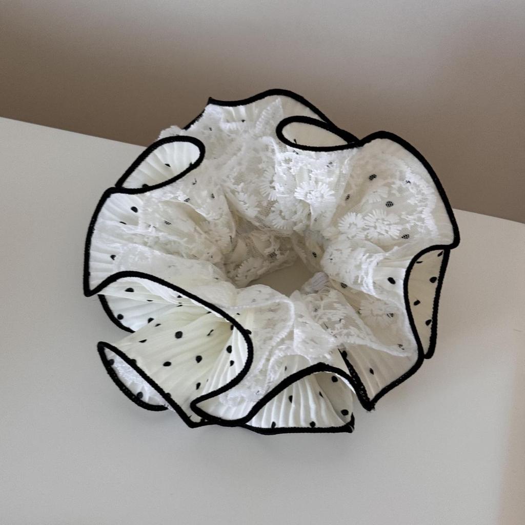 Korean Polka Dot Lace Hair Tie: Sweet, Versatile Women's Headband & Bun Accessory