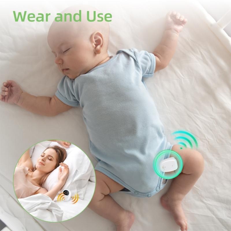 Rechargeable Bed Wetting Alarm Night Urine Alarm for Children and Elderly Feature Music Lighting Vibrating Alerts