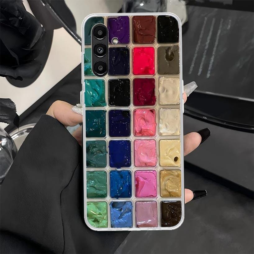 Watercolors Set Paint Palette Painting Box Phone Case for Samsung Galaxy A16 A26 A36 A56 A15 A14 A13 A12 A55 A54 A53 A25 A24 A23