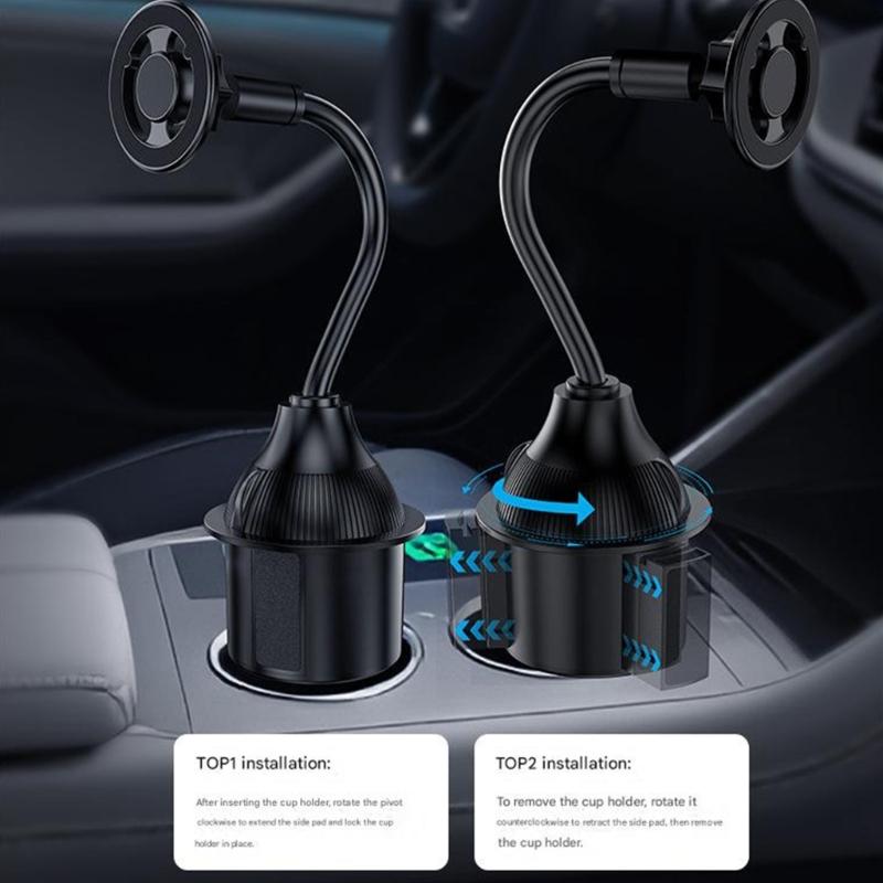 Flexible Gooseneck Automotive Phone Holder for Cup Holder Multi Angle Adjustment for Smartphone Mobile Device