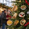 Decorative Pendant for Holiday Grab Some Lunch Advent Calendar, 24 Days 2D Acrylic Food Retro Style Ornament Set Ornaments Christmas Countdown