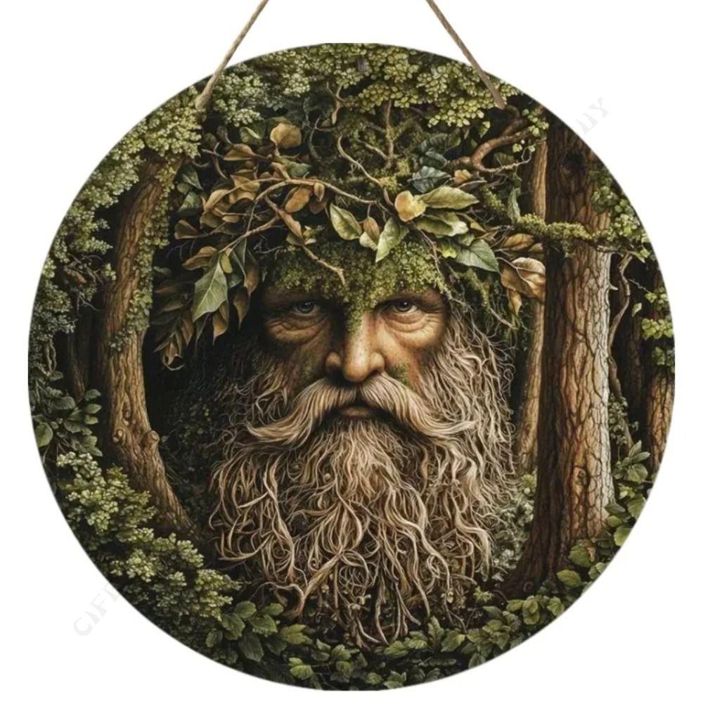 Vintage Tree Round Metal Tin Sign Bar Wall Decor 20x20cm