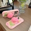 3D Pink Tulip iPhone Case for 14/15/16/17 Pro Max - Spring/Summer Collection