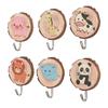 6pcs Self Adhesive Cute Wall Hooks No Drilling Boxwood Animal Coat Hook for Kitchen