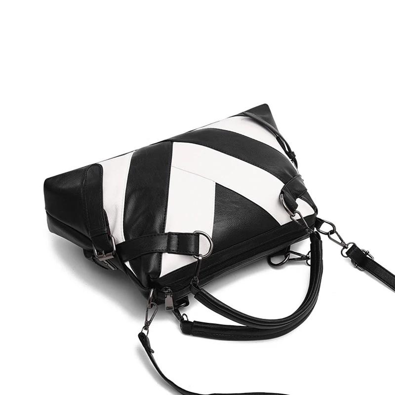 Dam Enfärgad Patchwork Axelväska Kvinnor Designer Handväska Väska Damer PU-läder Crossbody-väska