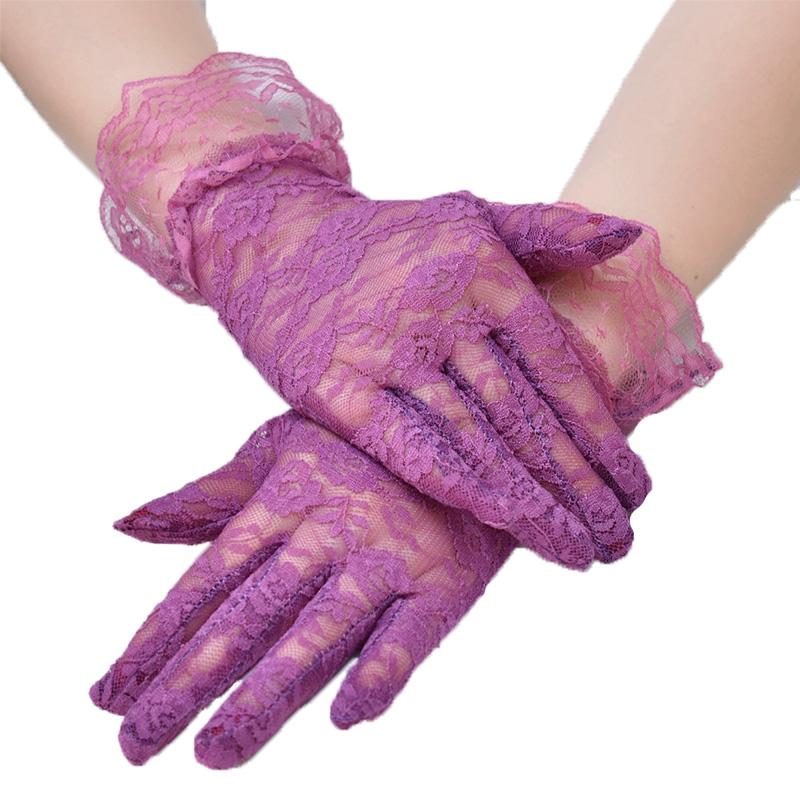 1 pair of transparent short retro hollow finger gloves clothing accessories sexy lace gloves