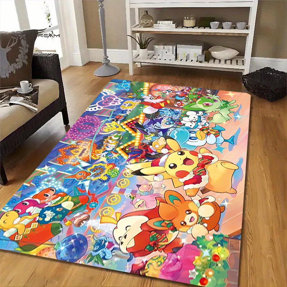 Pokemon Go Pikachu Poster Decoration,Carpet,Living Room,Bedroom, Non-slip,Square rug