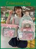 Sweet Transparent Nylon Backpack For Teens With Waterresistant Material And School Use