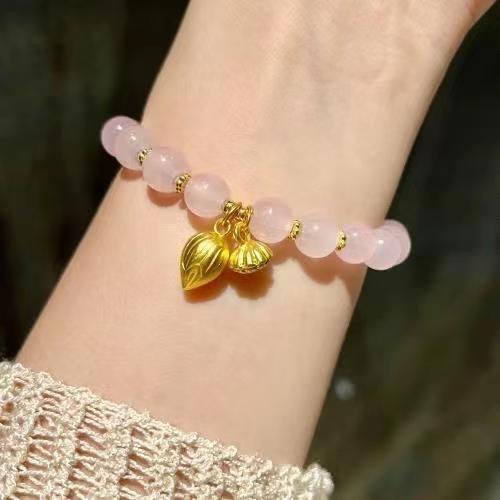 The new Two Worlds Huan bracelet is not colored, jade beads step by step, lotus flower, lotus pod bracelet, niche transfer bracelet.