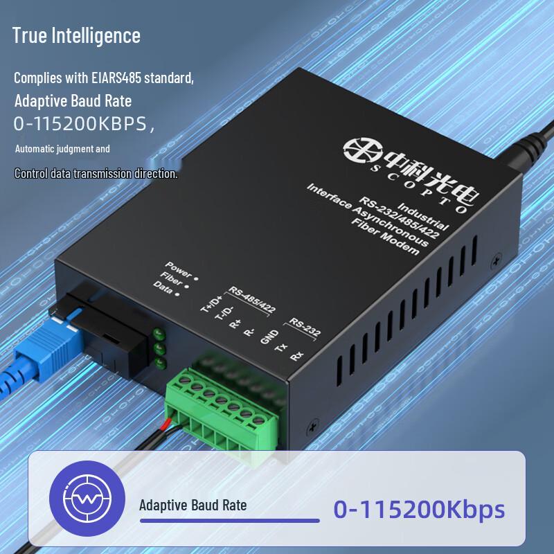 Convertor Industrial RS485 la Fibră Optică