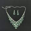 Rhinestone Water Drop Tassel Necklace Set, Heavy Clavicle Chain Retro Versatile Dress Accessories