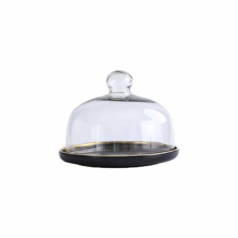 Nordic Matte Ceramic Dessert Plate with Frosted Gold Rim