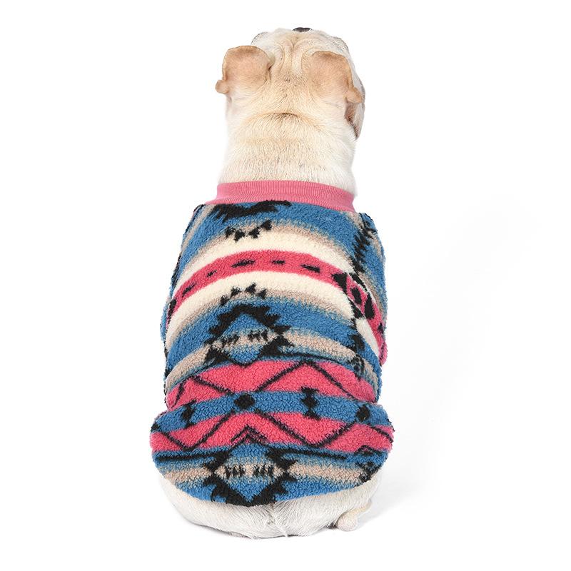 

Pet clothes autumn and winter fleece fleece round neck pullover dog clothes fleece thickened Austrian fleece teddy French bucket dog clothes S 1.5-2.5kg розовый