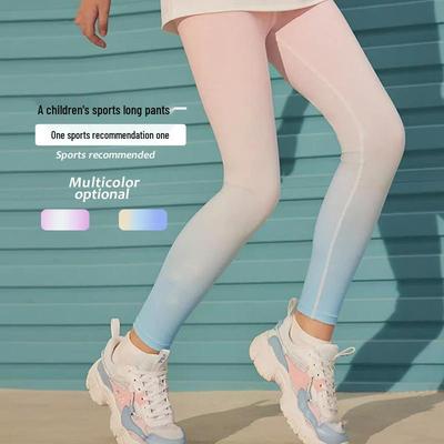 European and American Gradient High-Waist Girls' Yoga Leggings