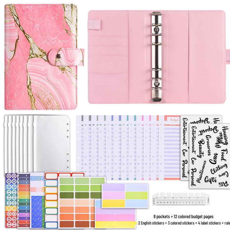 Cross-border Exclusive A6 Gold Foil Macaron PU Leather Hobonichi-Style Budget & Event Planner Notebook