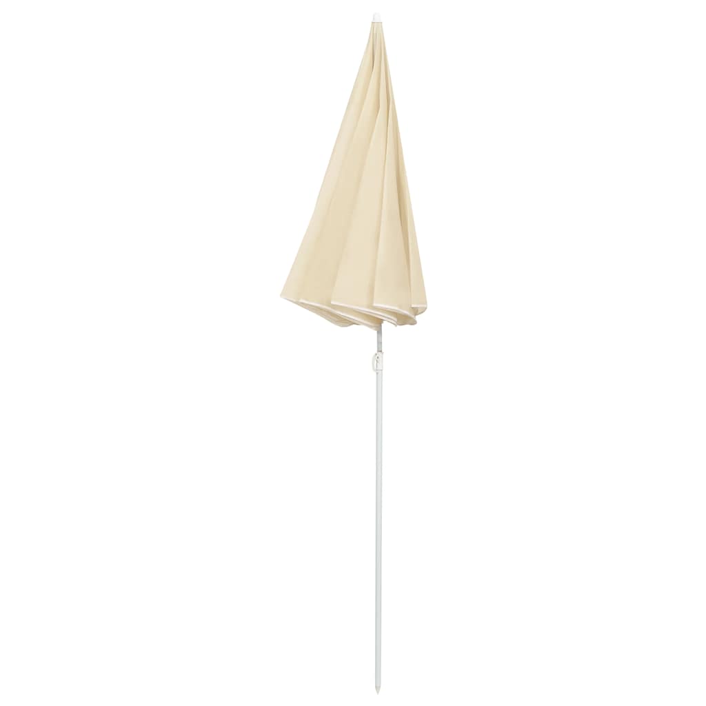 Sun Umbrella with Steel Pole Sand Color 180 Cm