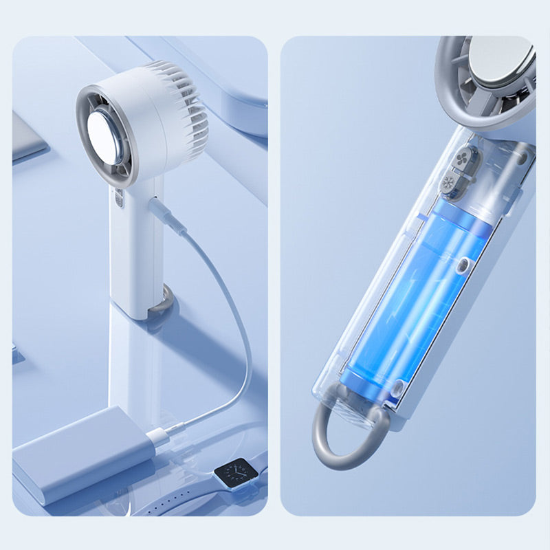 Handheld Ice Cooling Mini Fan Semiconductor Ice Fan USB Summer Portable Cooler Turbo Airflow Long Battery Life Speeds Adjustable