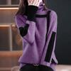 Thickened Retro Sweater Turtleneck Autumn and Winter Loose Pullover Inner Knit Sweater Bottoming Top Women