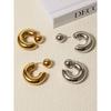 European and American High-End Fashion Earrings for Women, Niche Design, Light Luxury Titanium Steel, Non-Fading, Personalized Hoop Earrings