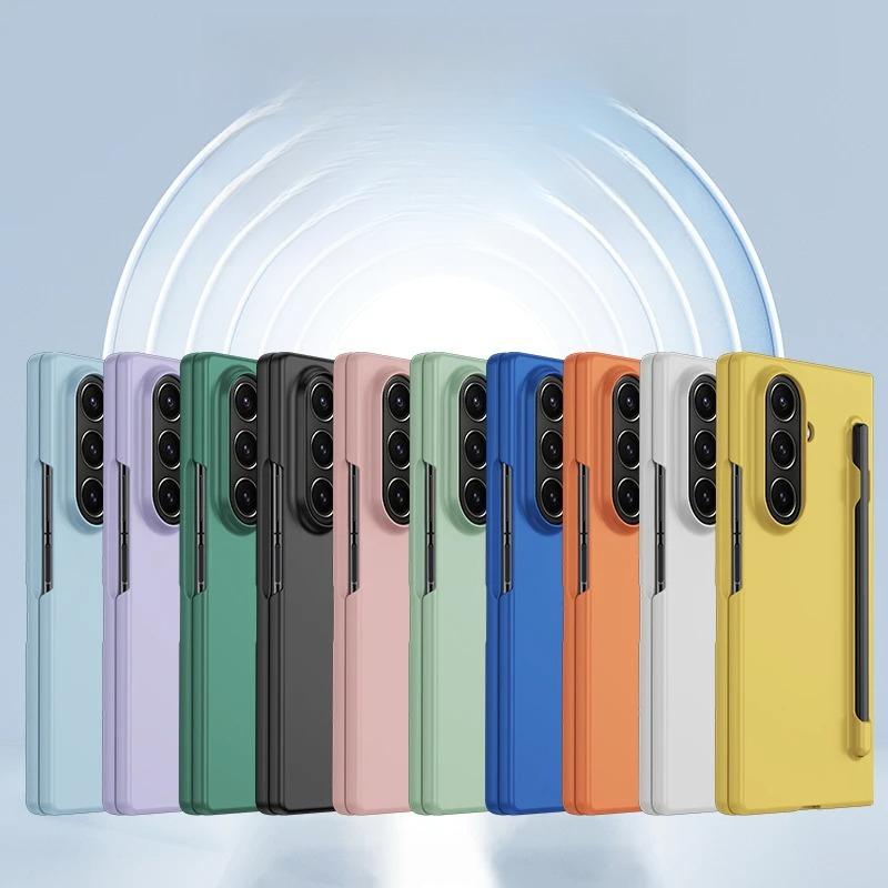 Multi Color Ultra-thin Matte Case For Samsung Galaxy Z Fold 7 6 5 4 Pen Slot with Touch Pen Tempered Film Shockproof Hard Cover