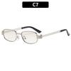 Retro small square metal-frame glasses—versatile street-style sunglasses perfect for outdoor fashion, vacations, and cycling.