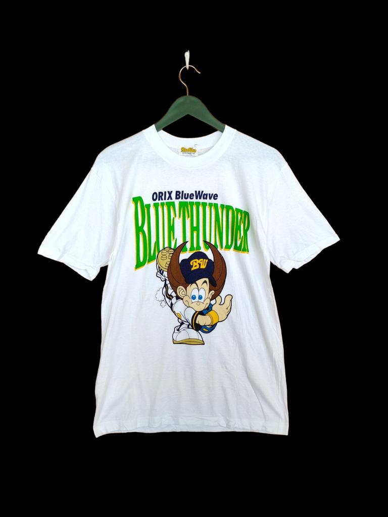 Vintage 90s Orix Blue Wave Baseball T-Shirt - Japan Made Size M