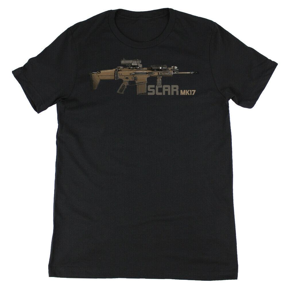 SCAR MK 17 Battle Rifle Graphic T-Shirt Premium Short Sleeve Tee Men s 100% Cotton Casual T-shirts Loose Top Size S-3XL S