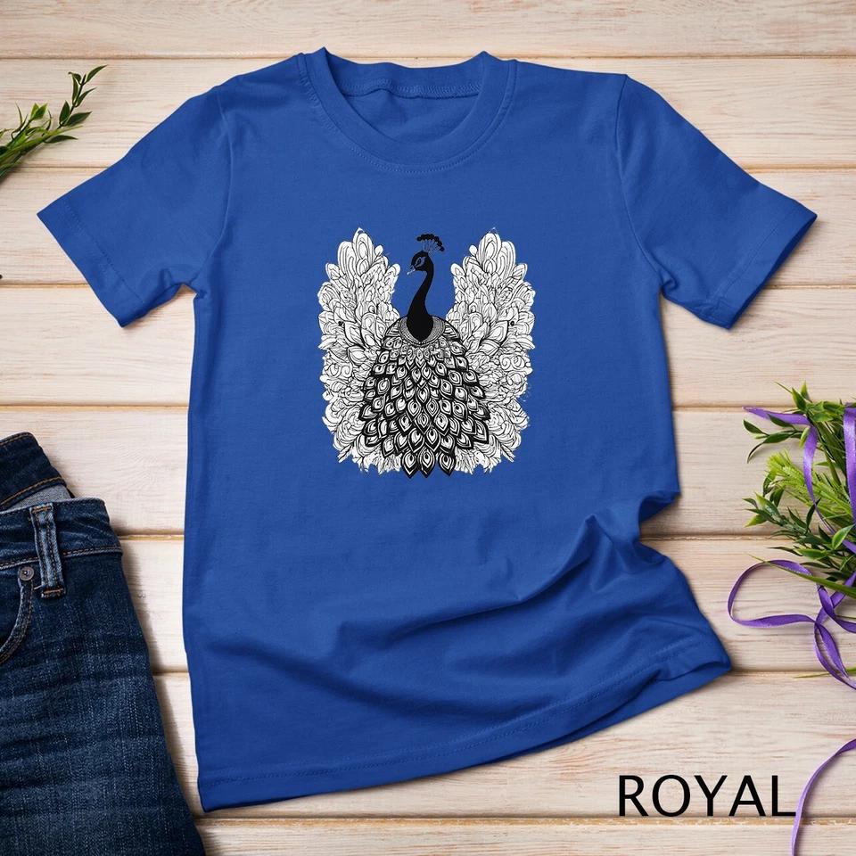 Peacock Monochrome Peacock Lover T-Shirt Unisex T-shirt 7 4XL