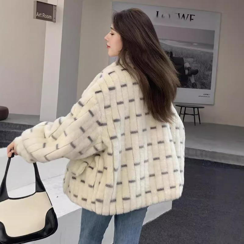 Winter pelz bambus nerz fleece jacke lose mode imitation nerz haar frauen revers verdickt warme kleidung