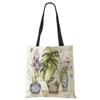 Plant Flowers Shopping Tote Bag Women Canvas Print Shoulder Bag Reusable Harajuku Large Capacity Travel School Handbag CLE