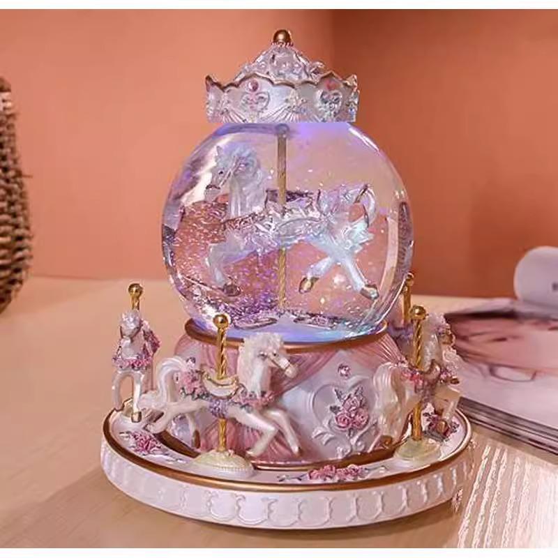 

Luminous Crystal Ball Music Box - Castle in the Sky Birthday Gift 15x15x18 cm