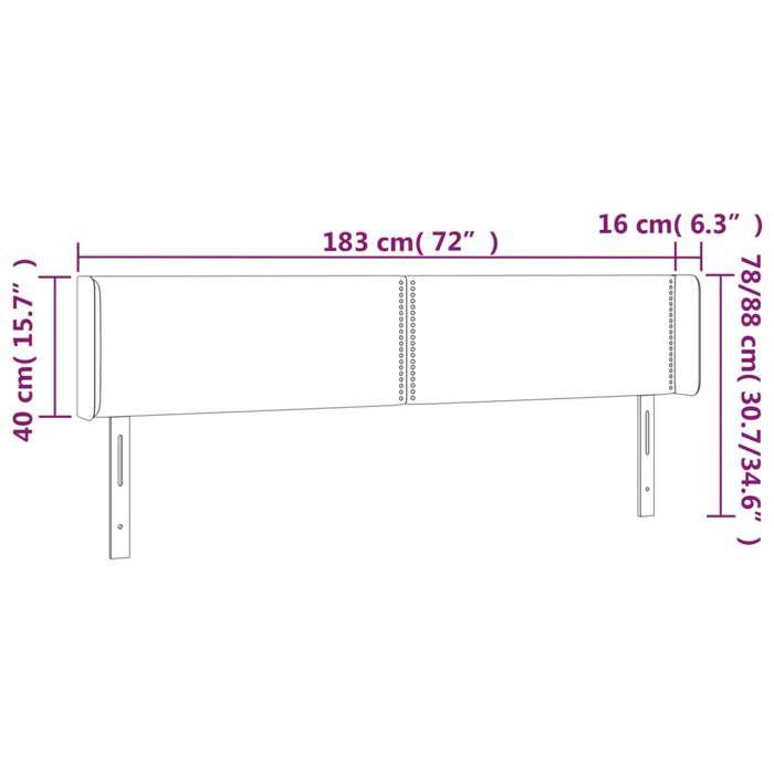 VidaXL Tête de Lit à LED Meuble de Chambre à Coucher Accessoire de Lit Double Tête de Cadre de Lit Intérieur Bleu 3123116