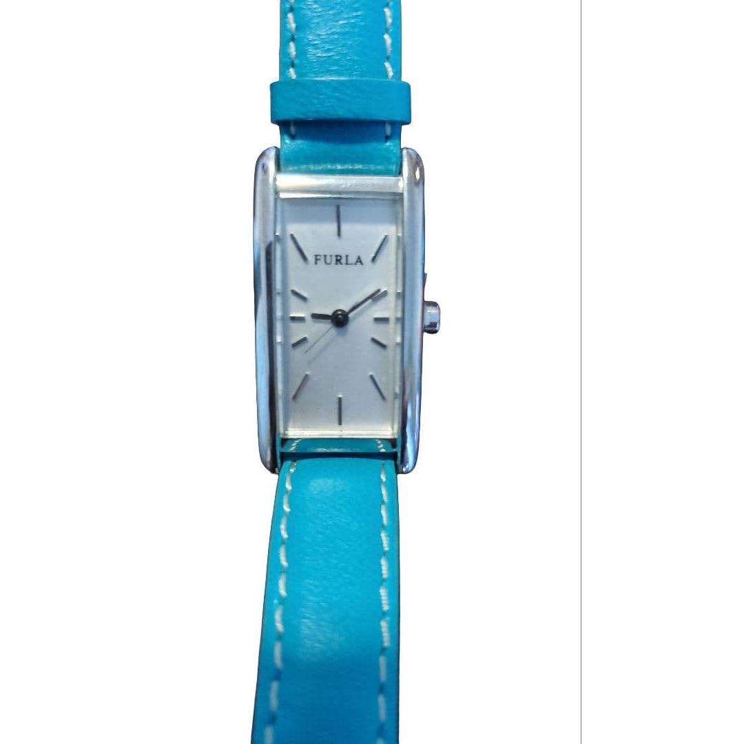 Used FURLA Women s Watch Square Case Turquoise Blue