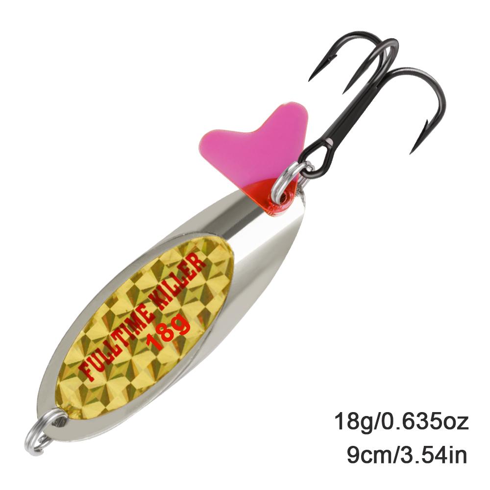 

FTK Жесткая приманка Серебряная блесна Джиговая приманка Металлический тройник Кастинговое лезвие Спиннер Троллинговая блесна Нержавеющая раковина Спиннербейт 18g золотой/серебряный
