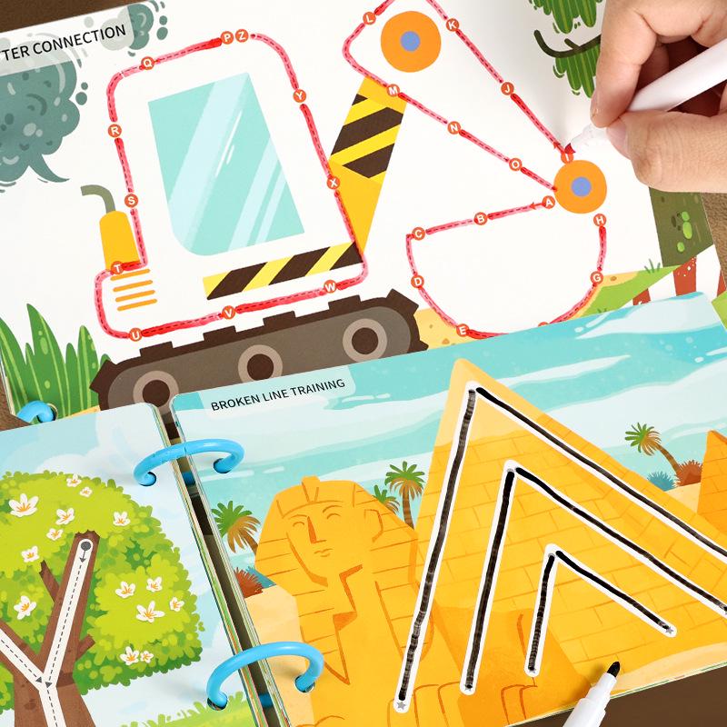 Grenzüberschreitende Kinder-Radierkarten zum Nachzeichnen: Früherziehung Stiftkontrolle Lernkarten & Lustiges Spielzeug