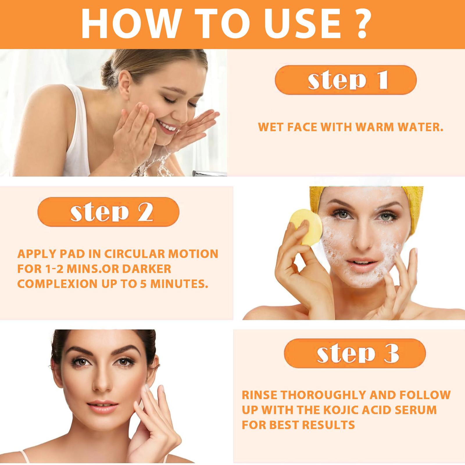 Очищающие подушечки Kojic для тусклой кожи лица — фото 2