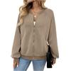 Women's Casual Loose Solid Color Jacket Long Sleeve Coat