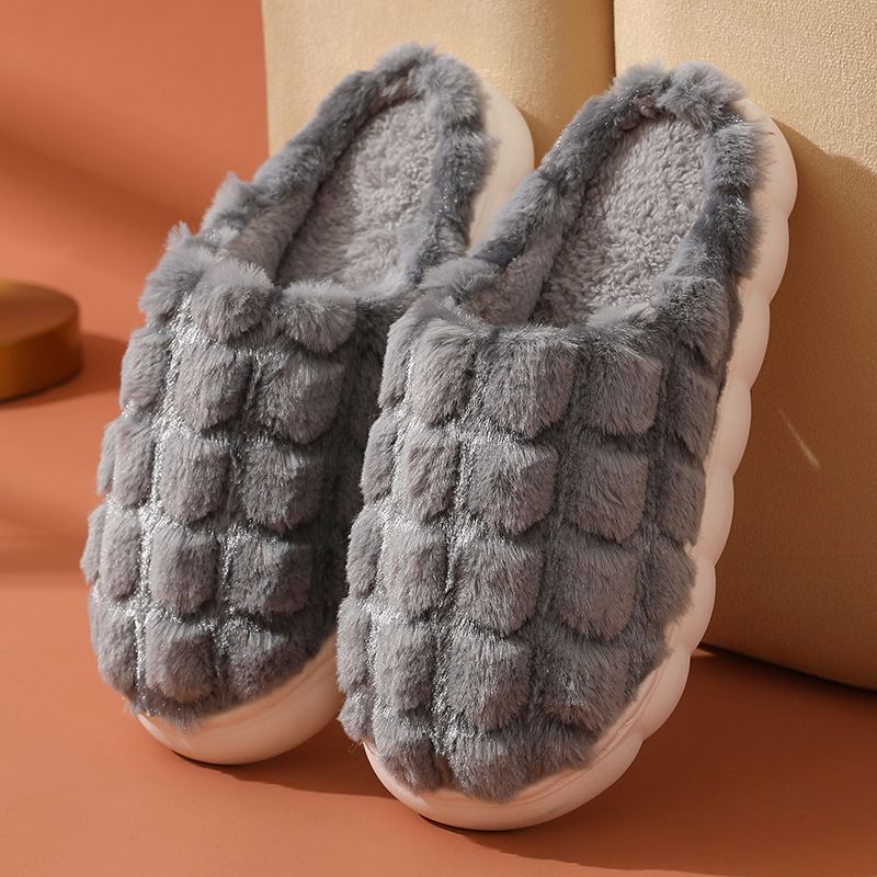 

Зимние хлопковые тапочки для женщин и пар. Домашние нескользящие и теплые шерстяные тапочки для мужчин. 44-45