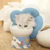 Waterproof Elizabeth Cat Collar Adjustable Neck Collar Cotton Pet Cone E-Collar with Cute Flower Pattern for Cat Dog Pet Collar