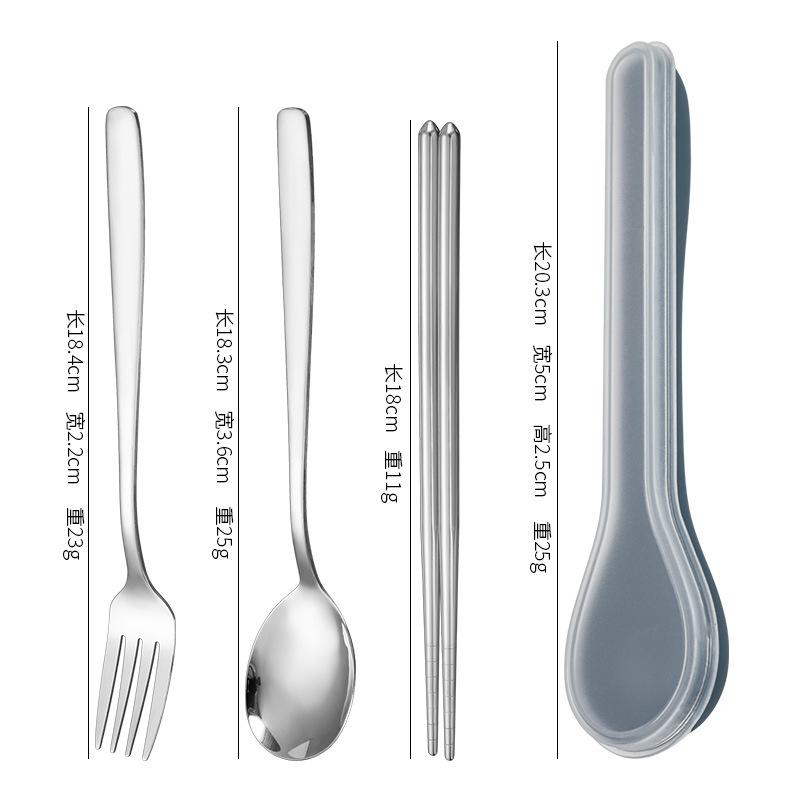 410 Stainless Steel Cutlery Set with Storage Case Korean Style Portable Tableware Set Home School Kitchen Dinnerware Services