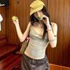Ins Style Draped Collar Cami Top Women Sexy Pure Desire Spaghetti Strap Vest Summer Daily Wear