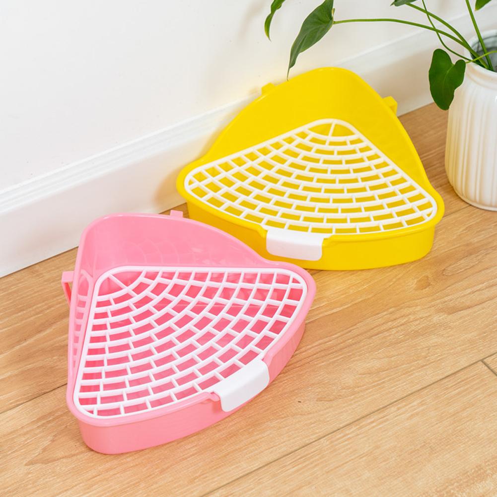 Rabbit Litter Tray Toilet Animal Potty Trainer Bunny Corner Toilet Box for Ferret Hamster Dragon Cat Guinea Pig Supplies