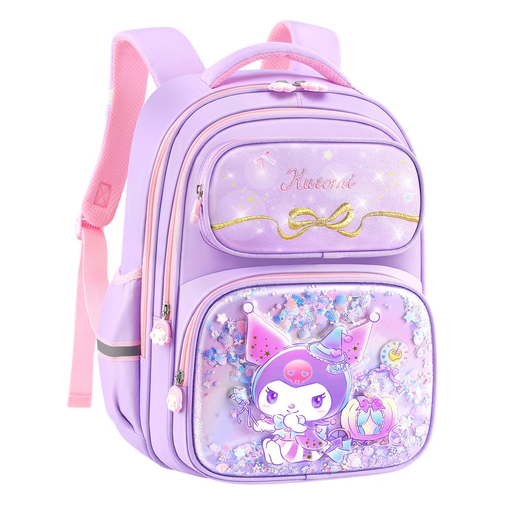 New Sanrio Kuromi My Melody Cinnamoroll Polyester Student Bag Regular Women's Purple/Pink KT0236B