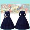 Vestido da Guerra Civil Vitoriana Para Mulheres Com Tecido de Poliéster Figurinos Retro de Palco