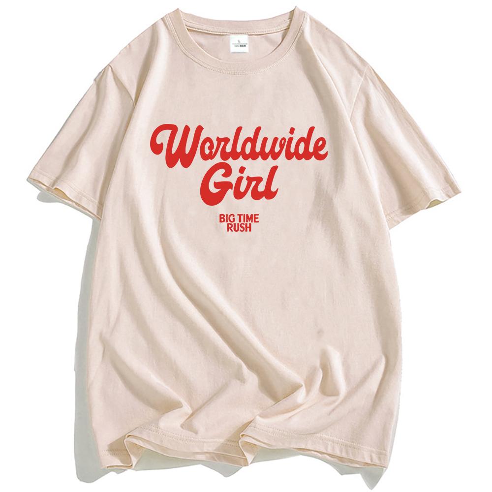 BTR WORLDWIDE TEE Big Time Rush Band Graphic Tshirt Cotton Loose Men Women T-shirt Casual Unisex Streetwear Hip Hop Male T Shirt